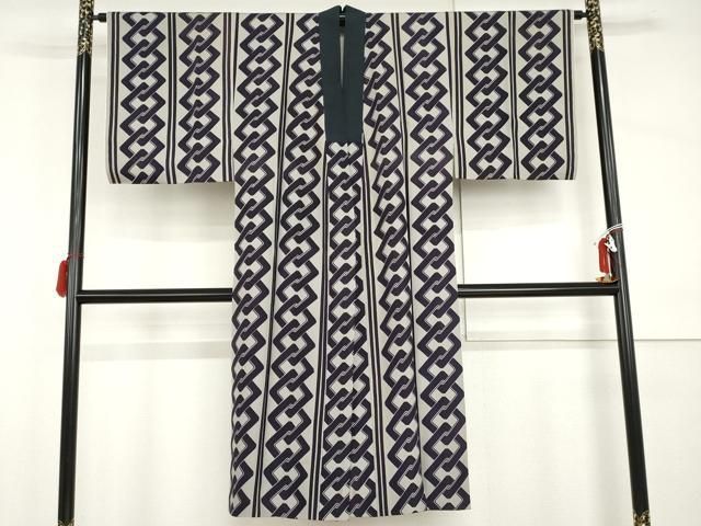 平和屋着物●男性　長襦袢　袷　吉原つなぎ　正絹　逸品　AABI0045cs