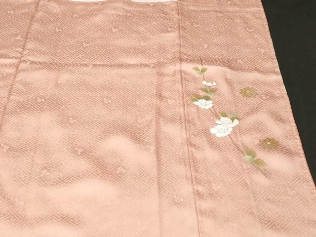 平和屋着物□訪問着 駒刺繍 扇面枝花文 暈し染め 金彩 正絹 逸品