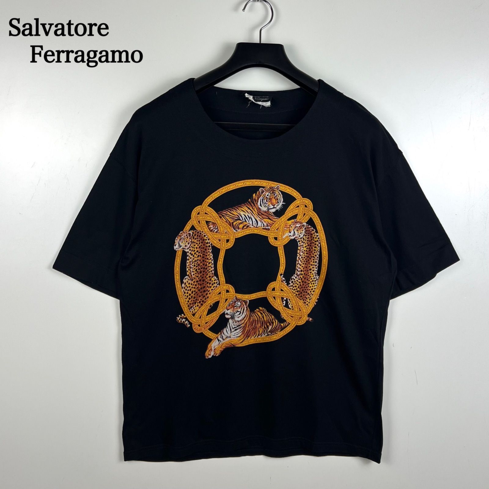 Salvatore Ferragamo 00s y2k archive TIGER circle Tee XS 