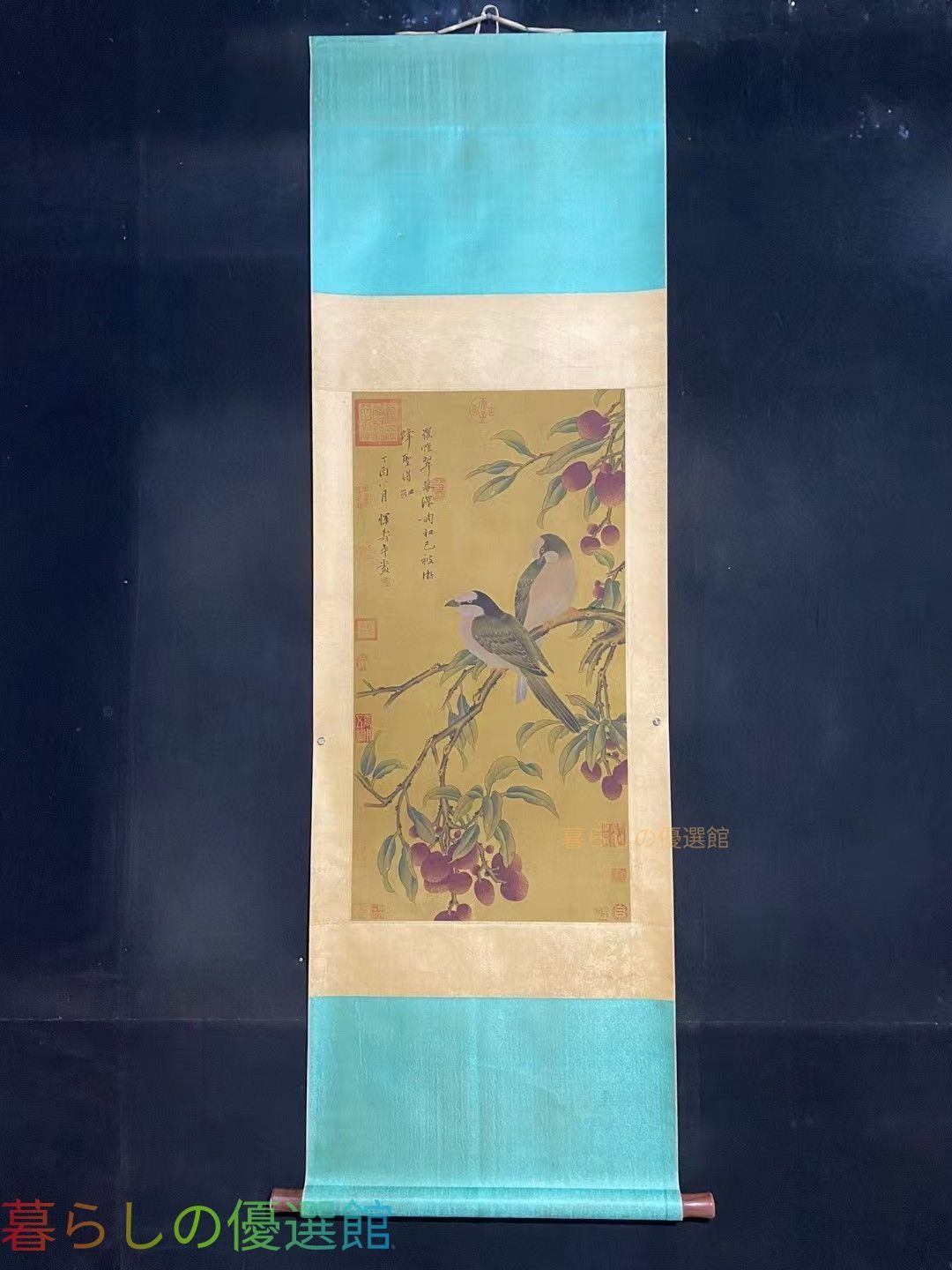 中国古美術 花鳥画 掛軸 手描き 絹布 コレクションgd429