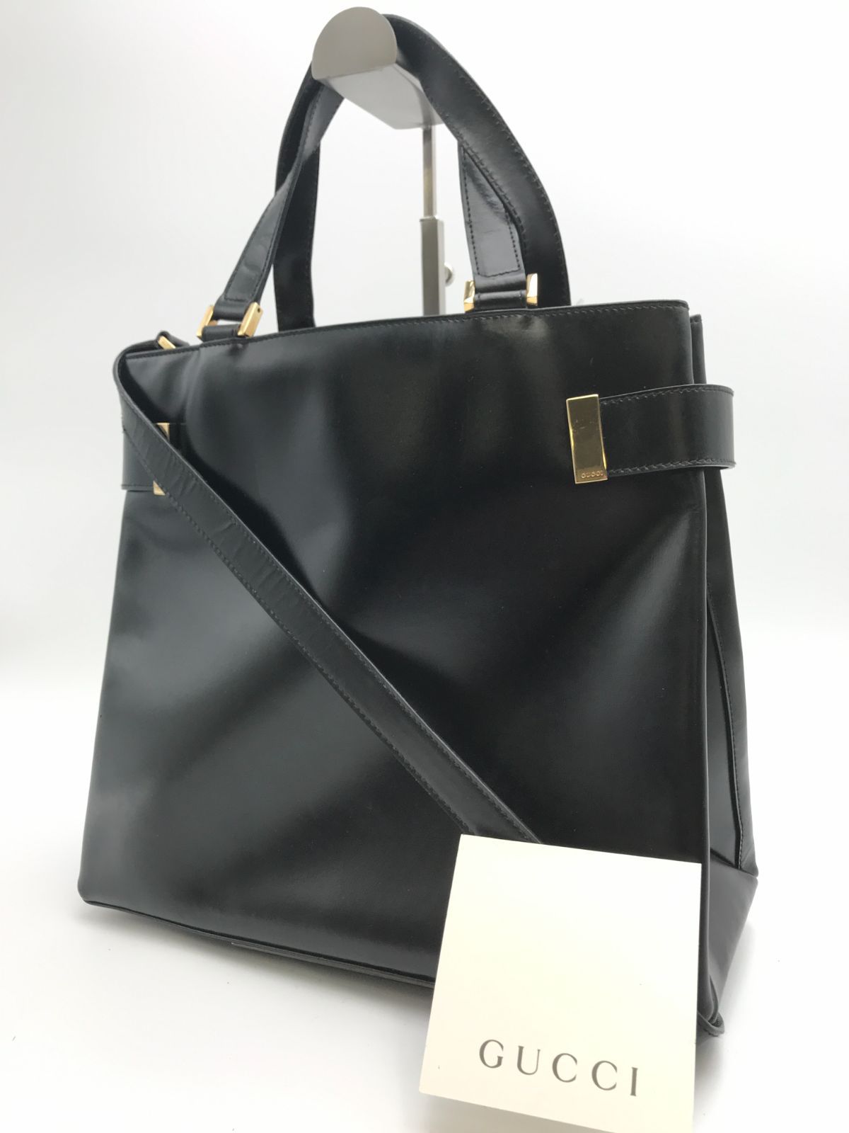 GUCCI　グッチ　ショルダーバッグ　２way　肩掛け　ブラック系　1838