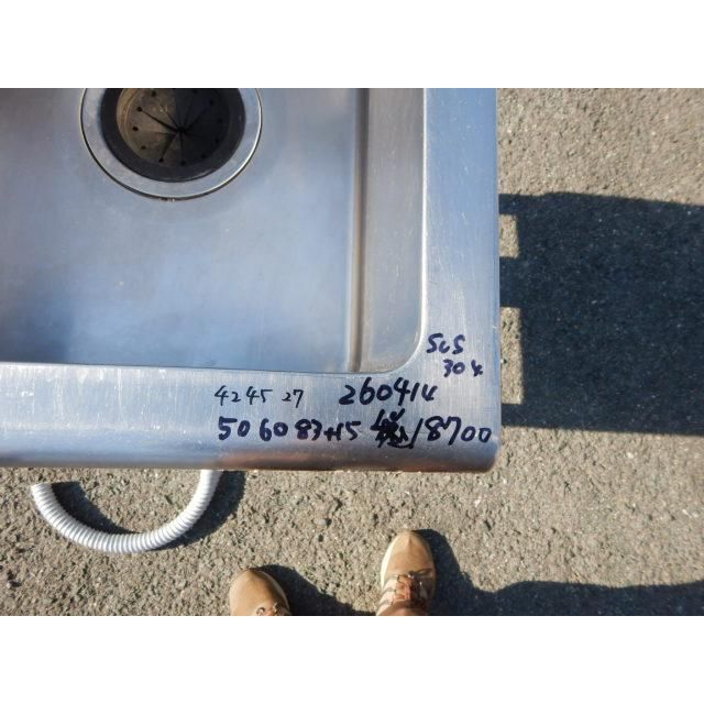 タニコー 業務用 SUS304ステンレス 1槽 シンク W500 D600 H830(+150)mm 厨房 槽内寸W42D45深27cm W50D60H83(+15)cm TA-1S-45
