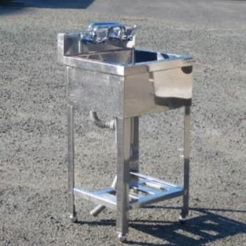 ヨコタ 業務用 ステンレス 1槽シンク W450 D450 H800(+100)ｍm 厨房 槽内寸W37D33深22cm W45D45H80(+10)cm