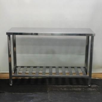 2 業務用 ステンレス 作業台 W1200 D450 H800mm 厨房 W120D45H80cm 下段すのこ アングル脚