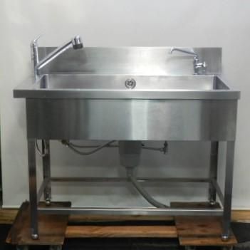 業務用 ステンレス 1槽シンク W1100 D600 H800(+150)mm 厨房 槽内寸W98D48深25cm W110 D60 H80(+15)cm