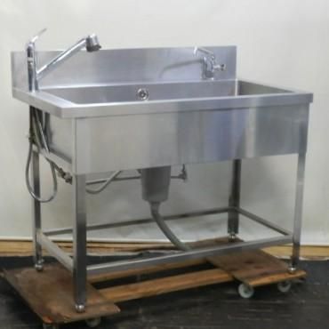 業務用 ステンレス 1槽シンク W1100 D600 H800(+150)mm 厨房 槽内寸W98D48深25cm W110 D60 H80(+15)cm