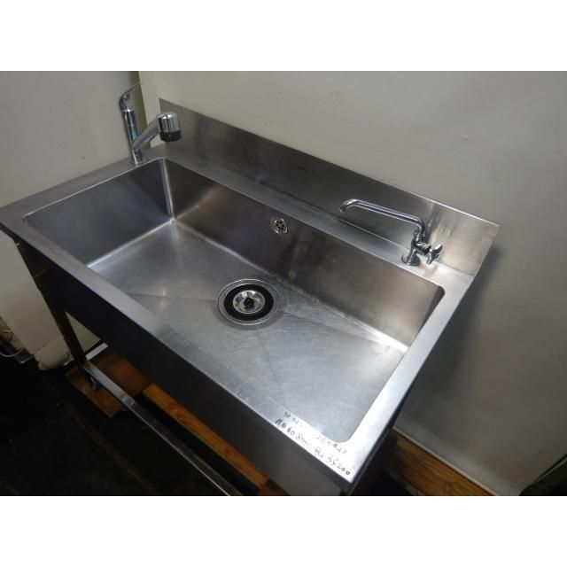 業務用 ステンレス 1槽シンク W1100 D600 H800(+150)mm 厨房 槽内寸W98D48深25cm W110 D60 H80(+15)cm