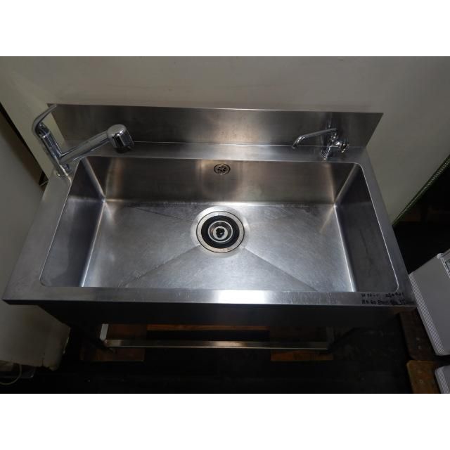 業務用 ステンレス 1槽シンク W1100 D600 H800(+150)mm 厨房 槽内寸W98D48深25cm W110 D60 H80(+15)cm