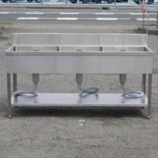(代引不可)業務用 ステンレス 3槽 シンク W1700 D600 H800(+150)mm 厨房 槽内寸W535D470深240mm W170 D60 H80cm (代引不可)業務用 ステンレス 3槽 シンク W1700 D600 H800(+150)mm 厨房 槽内寸W535D470深240mm W170 D60 H80cm