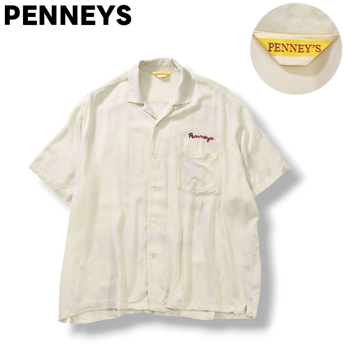 清涼】 ぺニーズ PENNEYS 半袖 開襟 オープンカラー ボーリング 