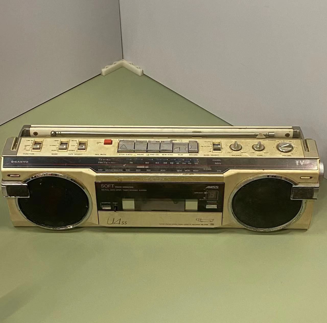 現状品】SANYO サンヨー 昭和レトロ ラジオカセットプレーヤー MR-U4SS