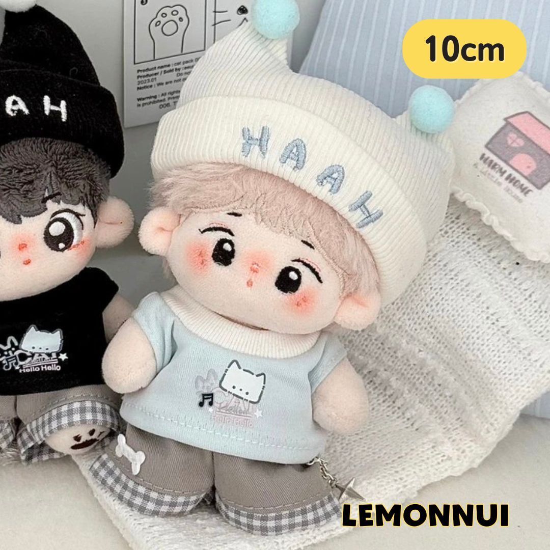 10cm 12cm 드레스 업 플러시 의류 폼폼이 달린 니트 모자 귀여운 플러시 봄 여름 추천 코튼 인형 코튼 인형 치비 플러시 의류 치비 구루미 코튼 인형 코튼 인형-e124