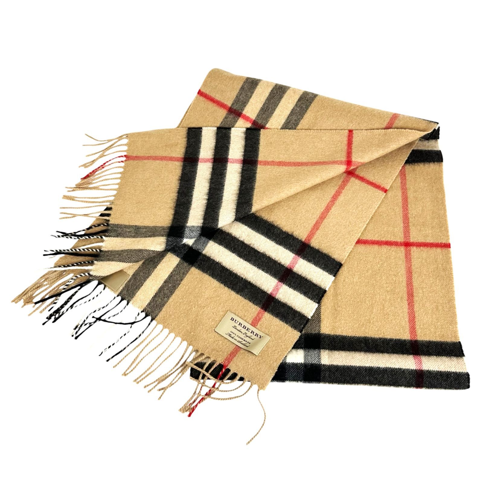 【未使用】バーバリー マフラー ノバチェック ベージュ Burberry タグ付 BURBERRY】バーバリー マフラー ノバチェック ベージュ系【中古】 USED