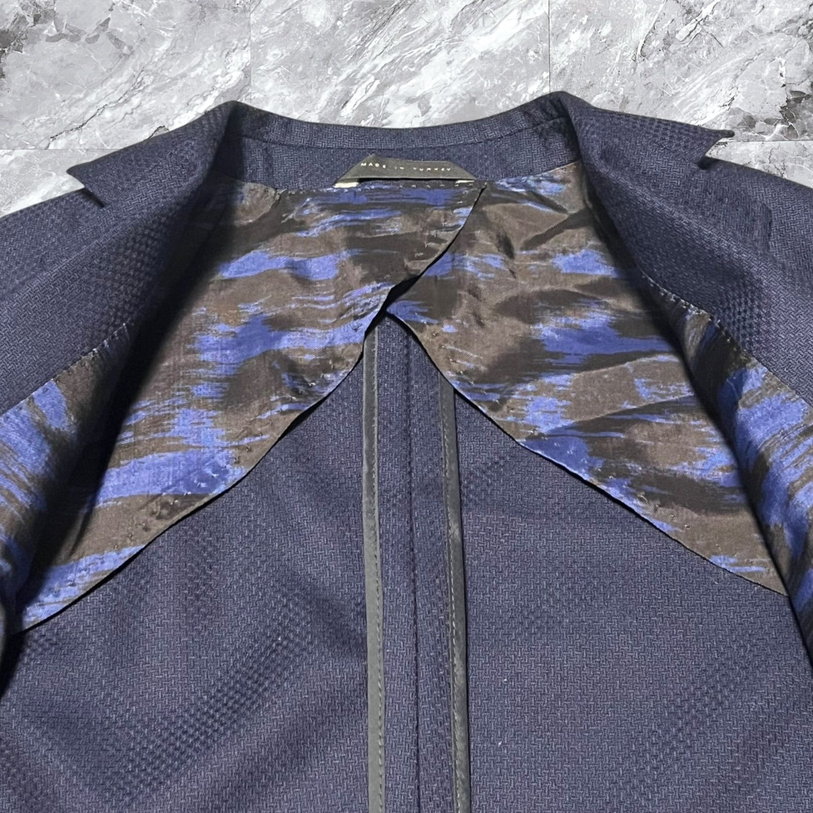 極美品 HUGO BOSS ヒューゴボス テーラードジャケット 鹿の子 ウール 