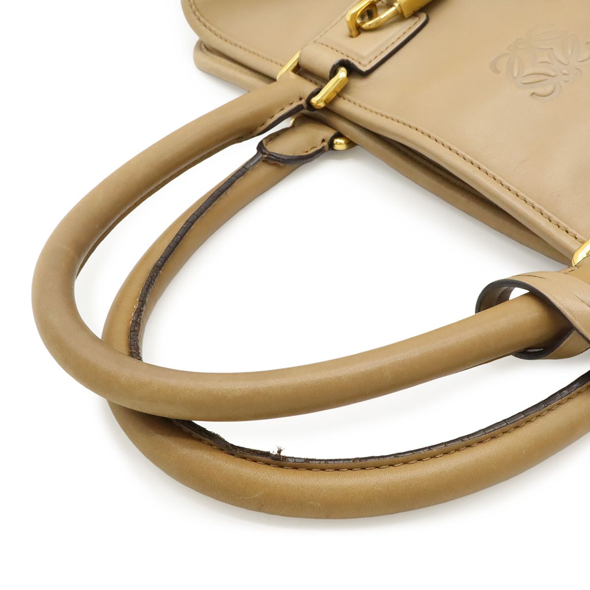 LOEWE ロエベアマソナ36ミニボストン　ハンドバッグ　ゴールド金具　ステッチ LOEWE ロエベ アマソナ 36 ハンドバッグ ブラック アナグラム レザー