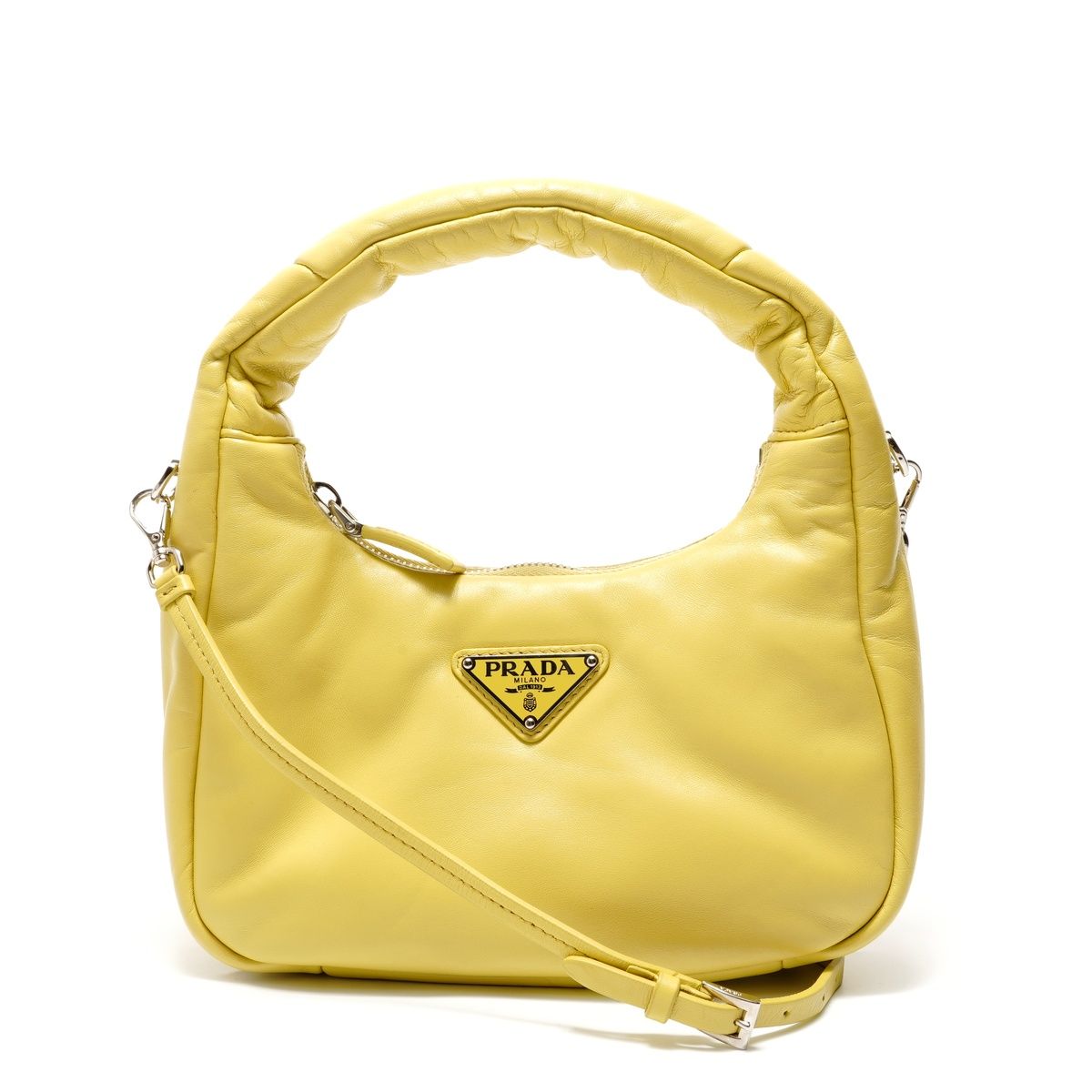 プラダ PRADA パデッド ソフト ナッパ ショルダーバッグ【中古】 関税込み】PRADA ムーン パデッド ナッパレザー ハンドバッグ (PRADA