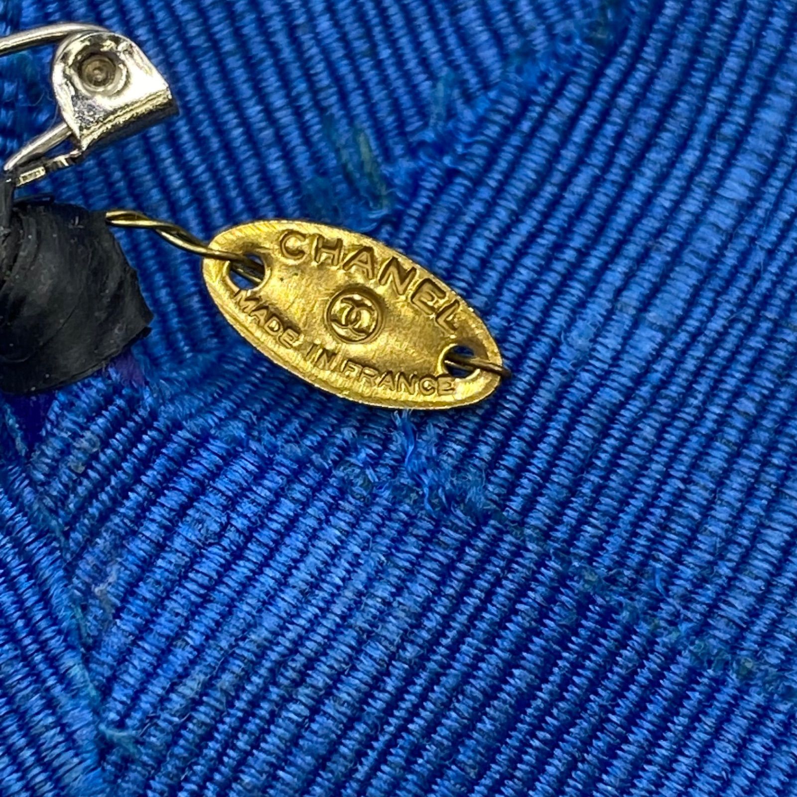 CHANEL シャネル カメリア 花 モチーフ ブローチ コサージュ ブルー 