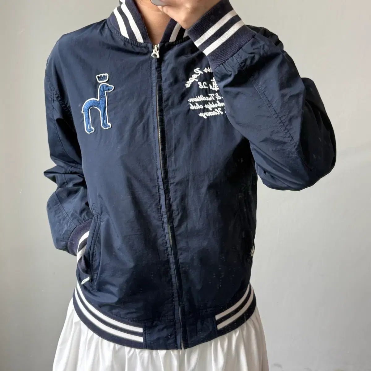 L HAZZYS ネイビー スタジャン