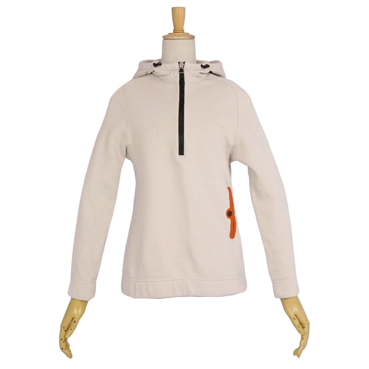美品 エルメス HERMES パーカー フーディー ハーフジップ スウェット トップス レディース フランス製 M ベージュ HERMES - 美品 エルメス HERMES パーカー フーディー ハーフジップ