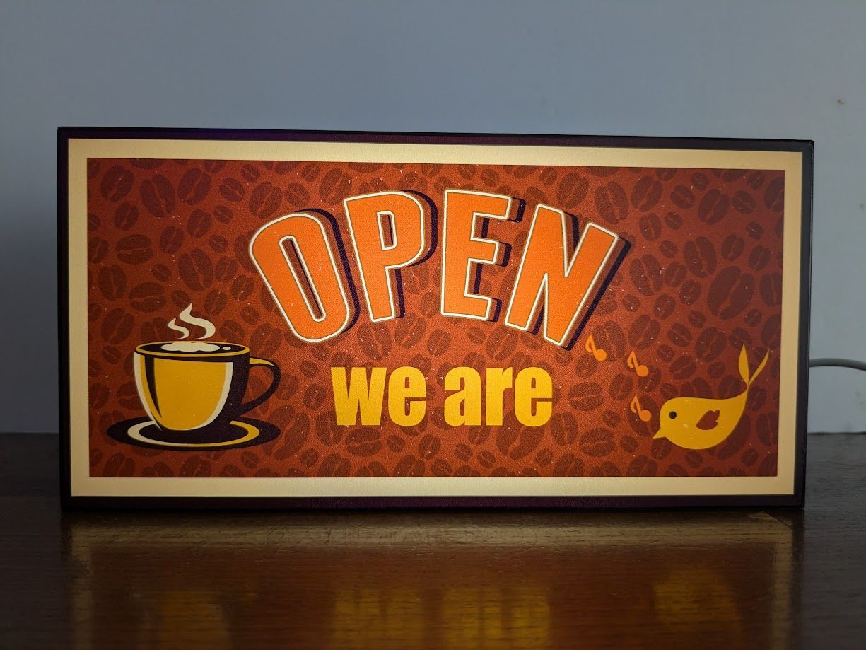 両面サイン※裏は光りません Lサイズ】OPEN CLOSE オープン 営業中 喫茶 