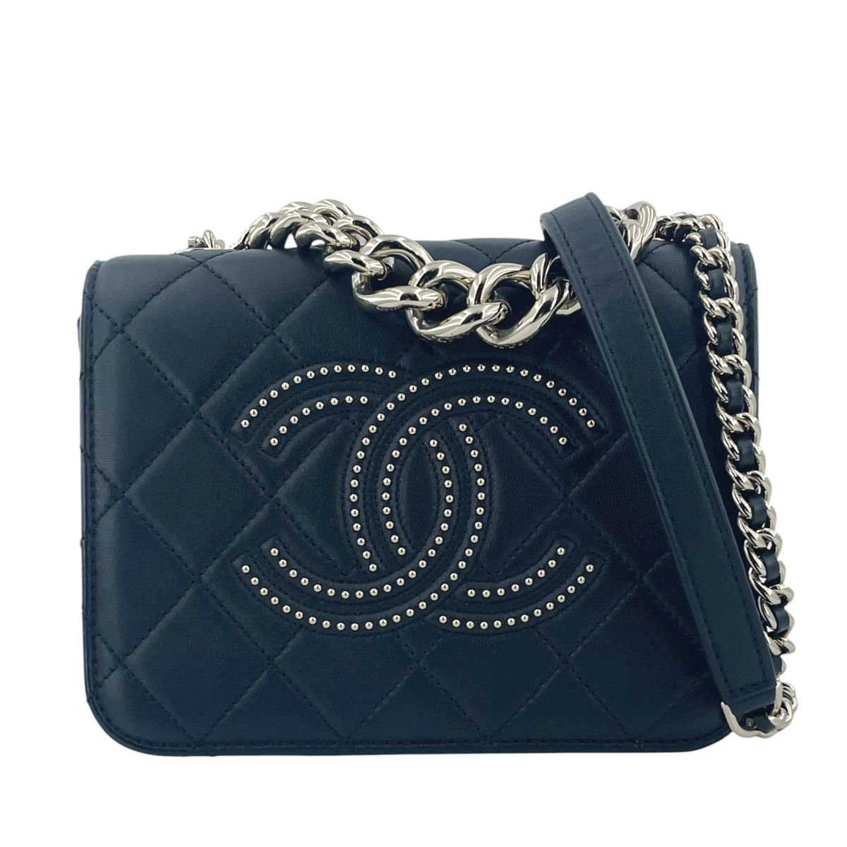 中古】 CHANEL シャネル マトラッセ スタッズ 2wayバニティバッグ