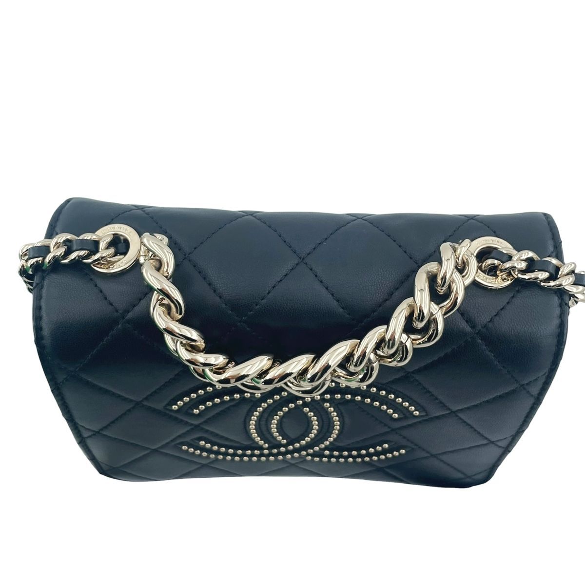 中古】 CHANEL シャネル マトラッセ スタッズ 2wayバニティバッグ 
