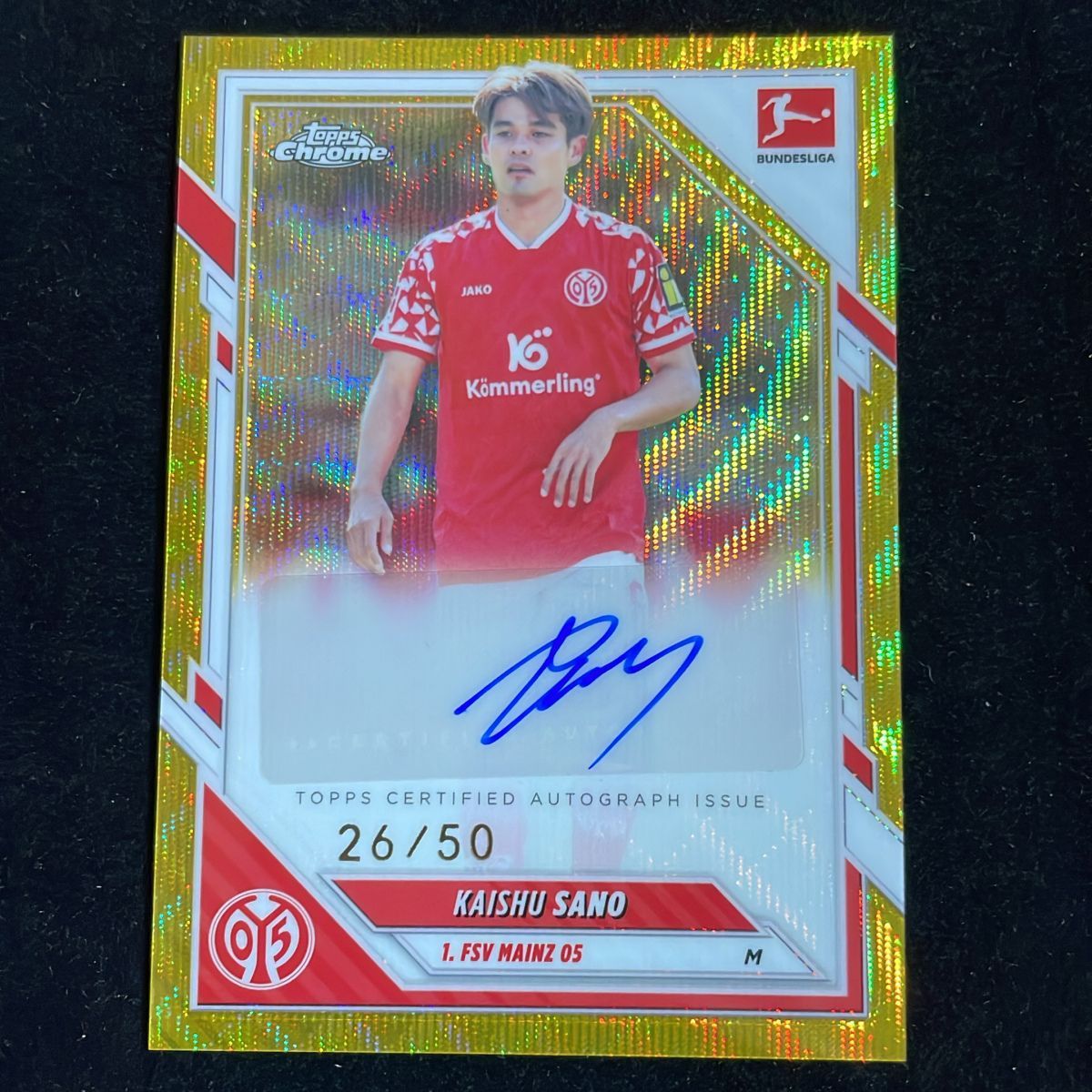 50枚限定】佐野海舟 Kaishu Sano Topps Chrome Bundesliga 2025-26 /50 