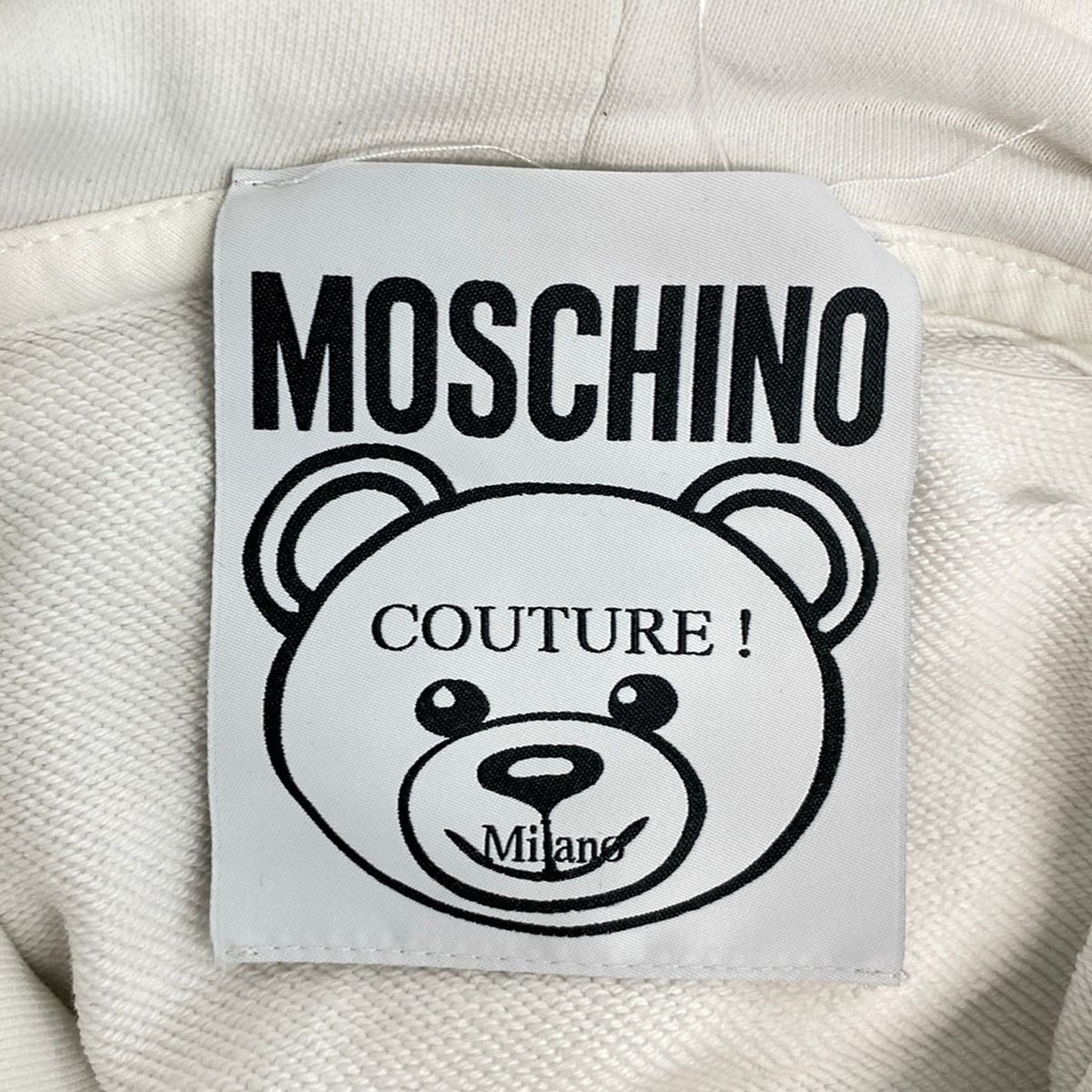 モスキーノ パーカー  美品 MOSCHINO (モスキーノ) ベアプリント プルオーバー パーカー TAILOR