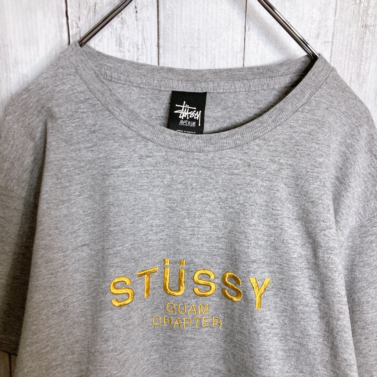 入手困難】00s Vintage 古着 OLD STUSSY ステューシー 金ロゴ グレー 