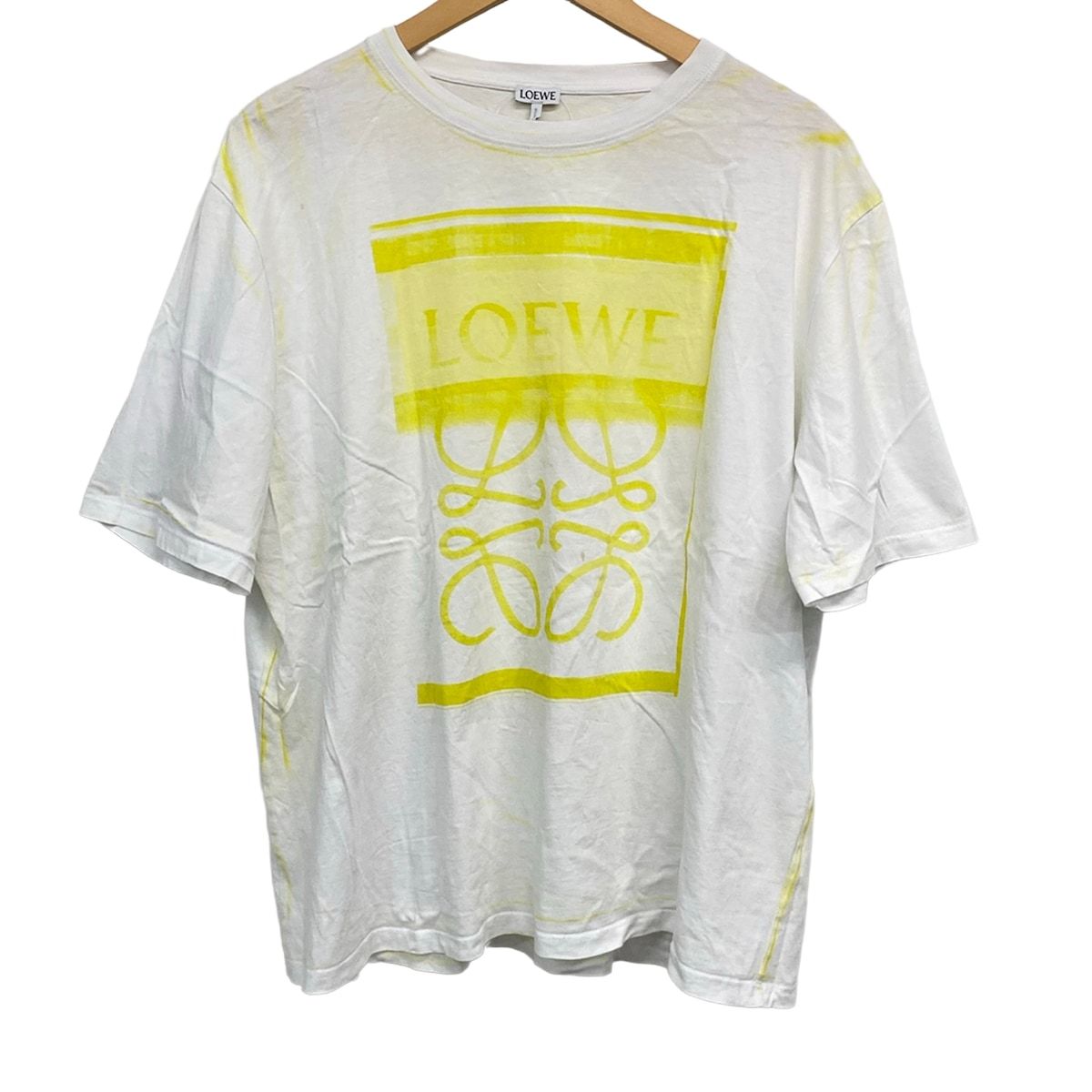 LOEWE(ロエベ) 半袖Tシャツ サイズXL メンズ - H526Y22X27 白×イエロー 