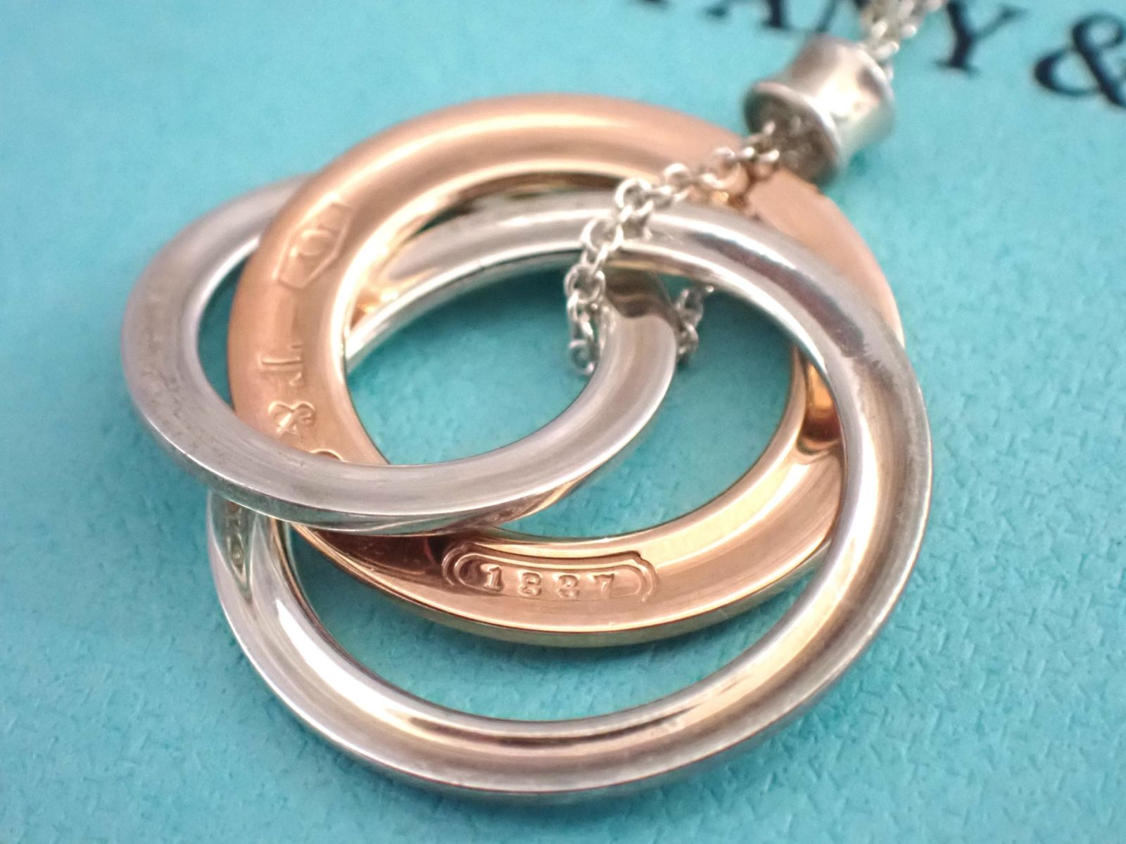 箱付】TIFFANY&Co. ティファニー トリプルサークル ネックレス