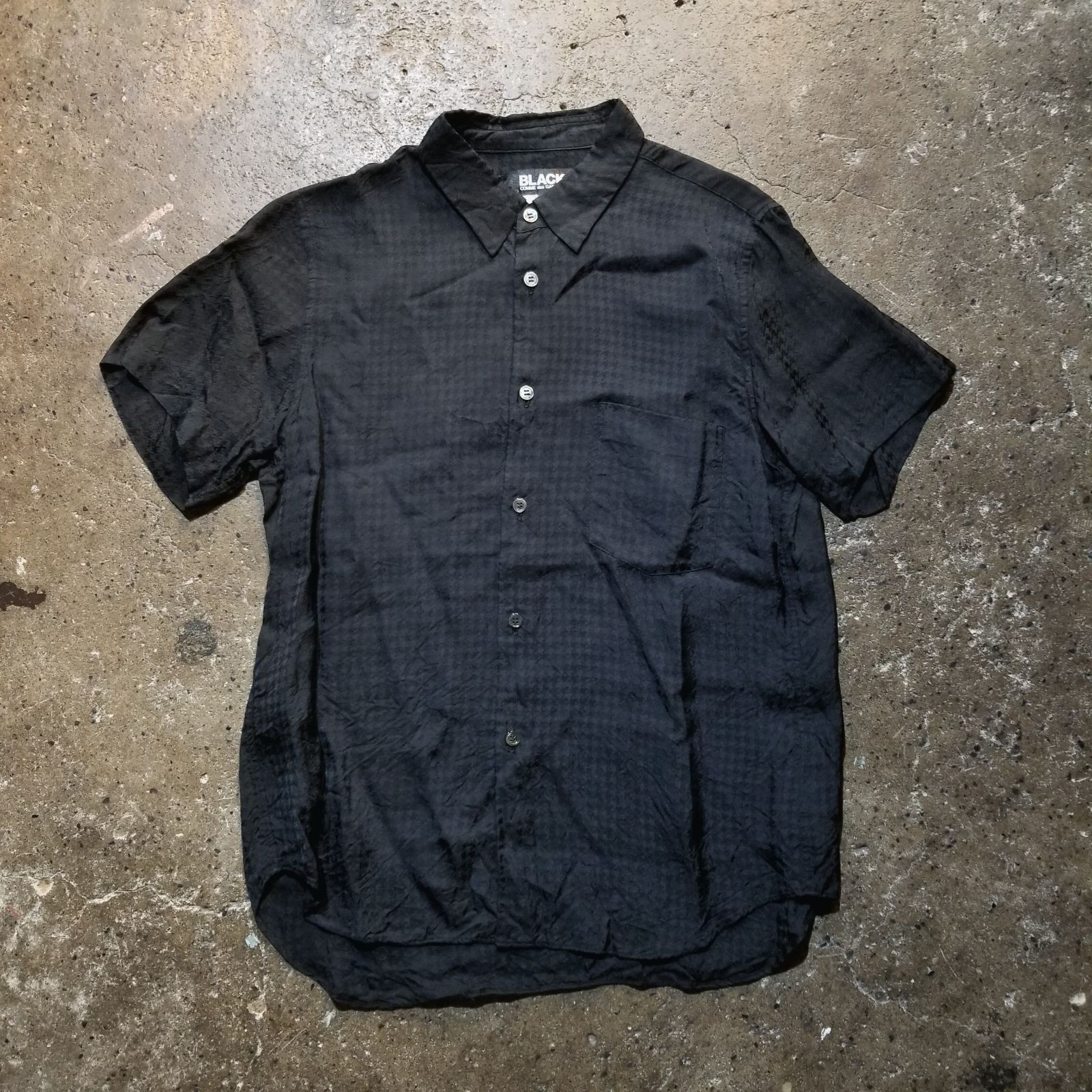BLACK COMME des GARCONS 22ss キュプラ半袖シャツ S ブラック