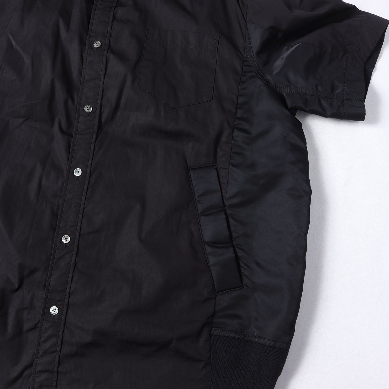 美品】Sacai サカイ シャツ ブラック 黒 サイズ:4 | 24SS 切替 