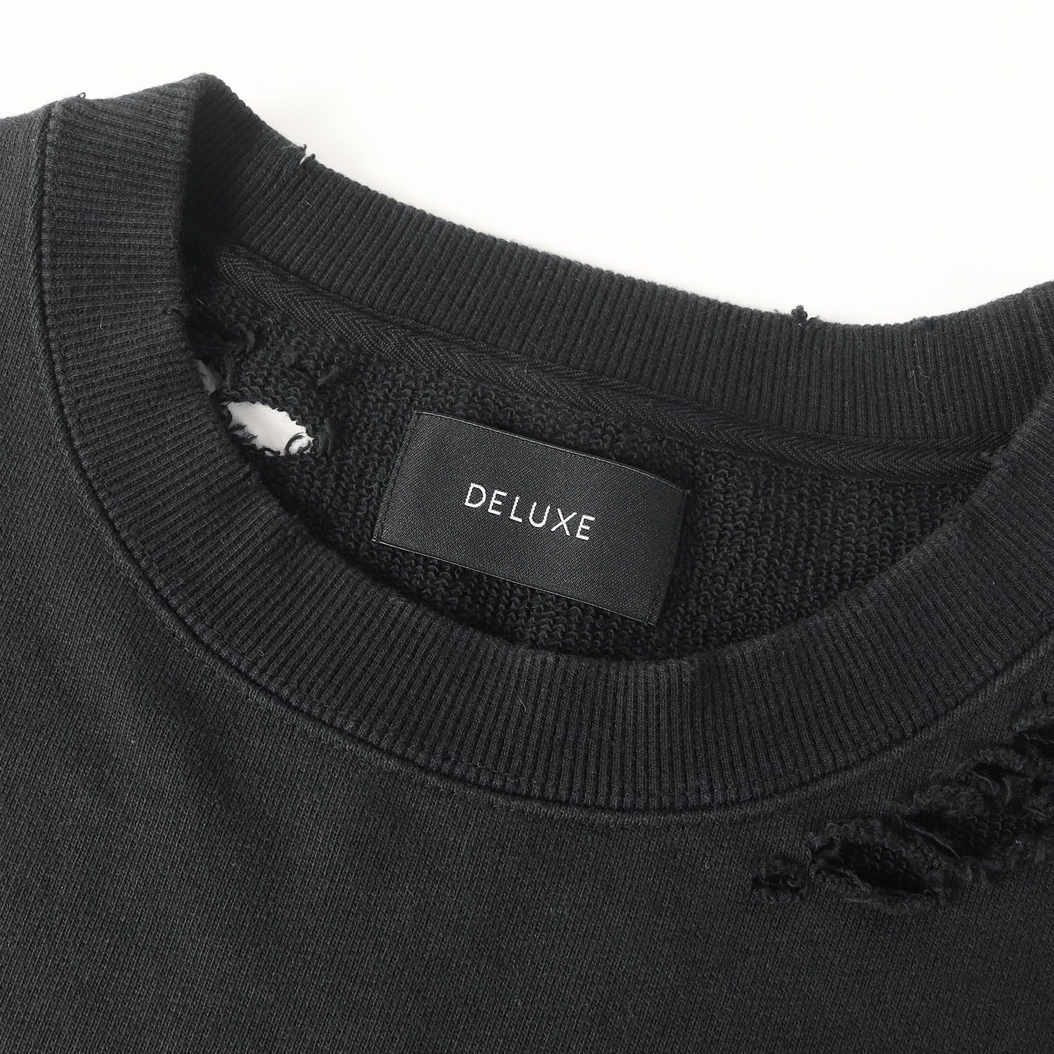 DELUXE デラックス スウェット ブラック 黒 サイズ:L | 24AW ダメージ