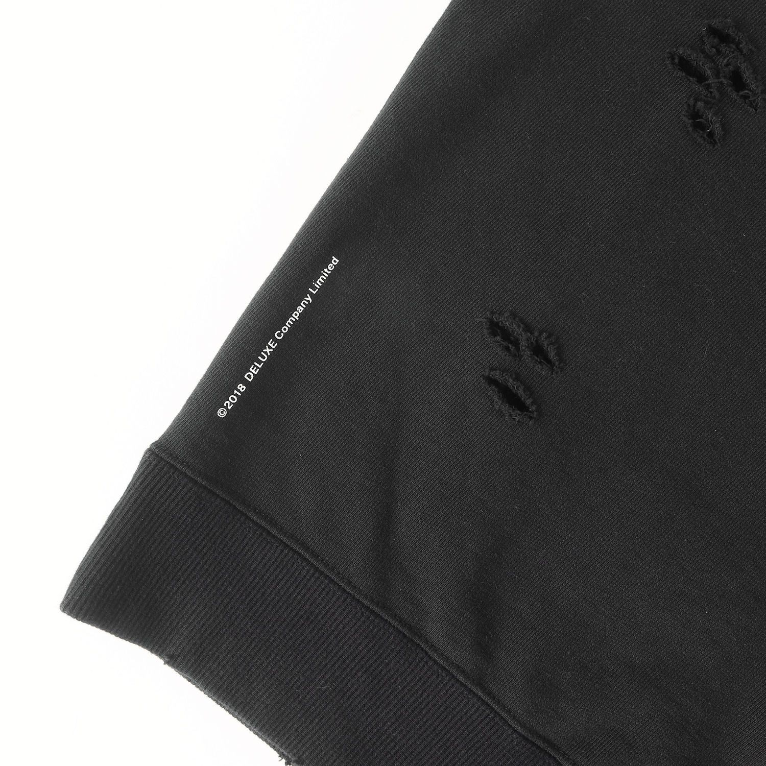 DELUXE デラックス スウェット ブラック 黒 サイズ:L | 24AW ダメージ