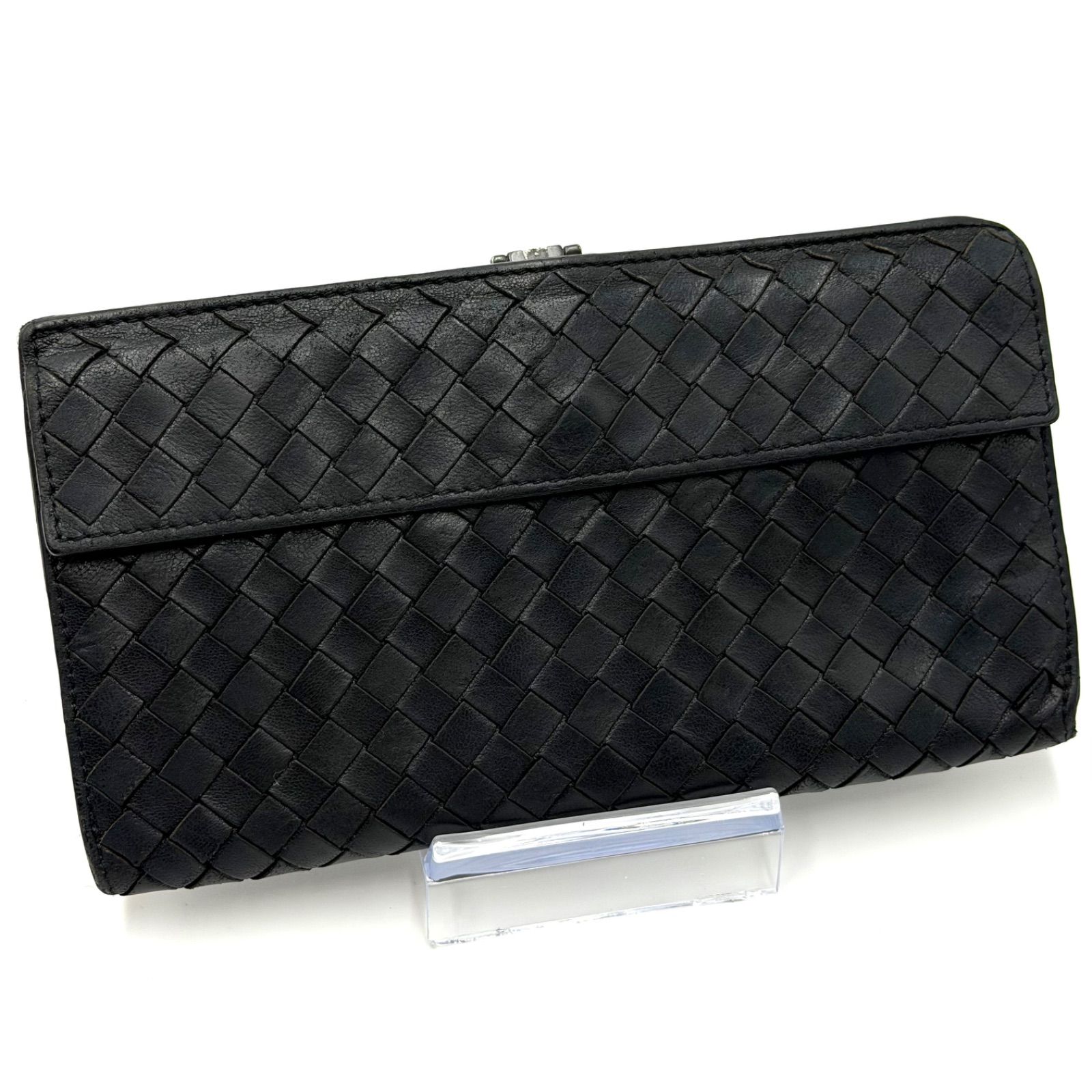 Bottega Veneta ブラックレザー イントレチャート 長財布 【公式通販】