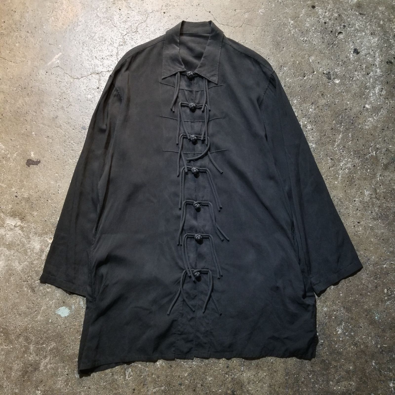 ヨウジヤマモトプールオム チャイナロングシャツ HG-B62-216 サイズ2 Yohji Yamamoto POUR HOMME 22ss セルロース チャイナシャツ 2 ヨウジ