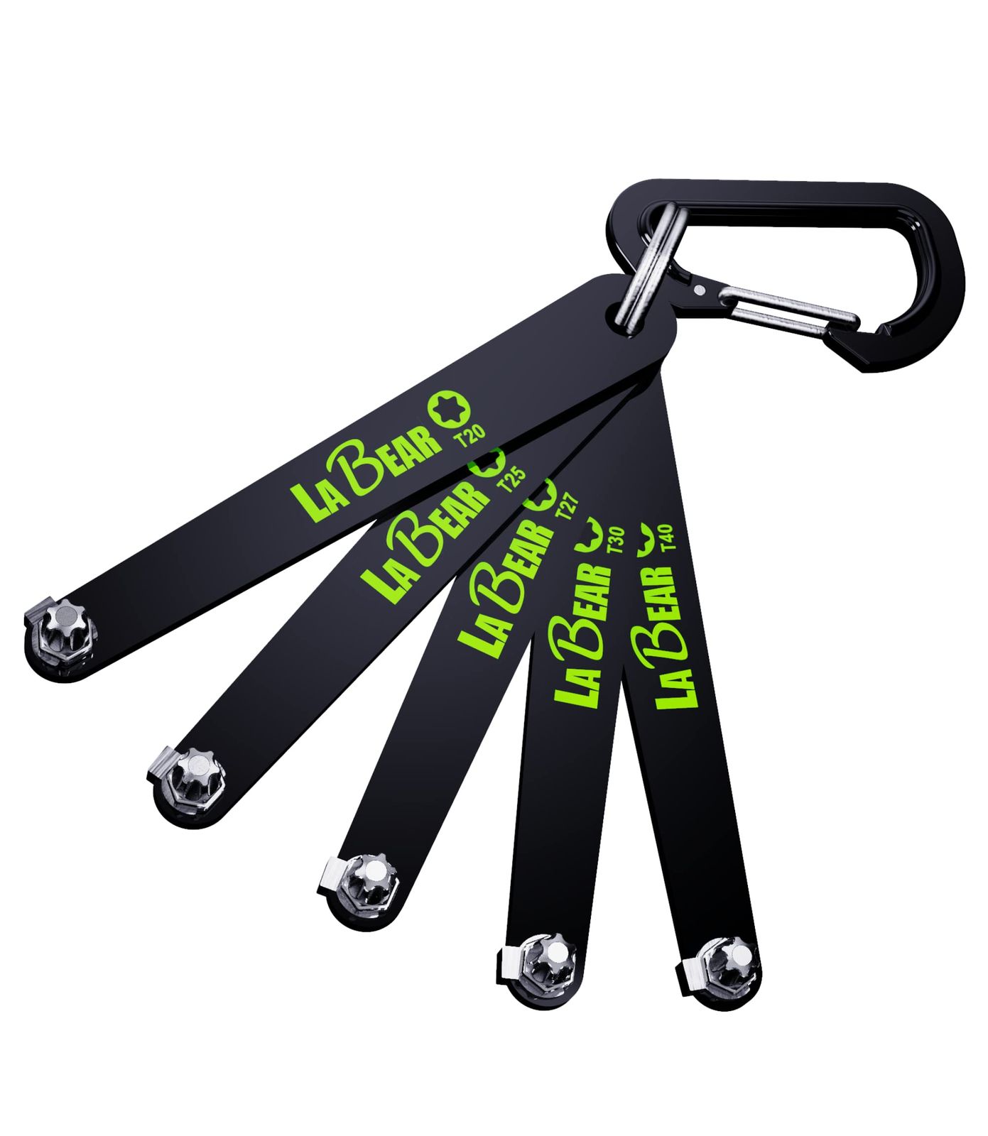 LABEAR - ロープロファイルトルクセット、ロープロファイルトルクス、TORX 5ピース超ロープロファイルオフセットドライバーセット、スター、90度ストレートスリムプレート、狭いエリア、T20、T25、T27、T30、T40、EDCドライバー。