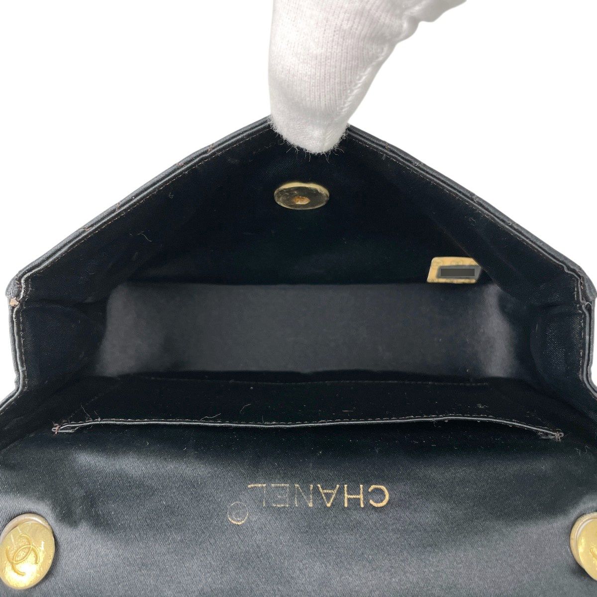 シャネル CHANEL ココマーク チェーン ショルダーバッグ サテン 