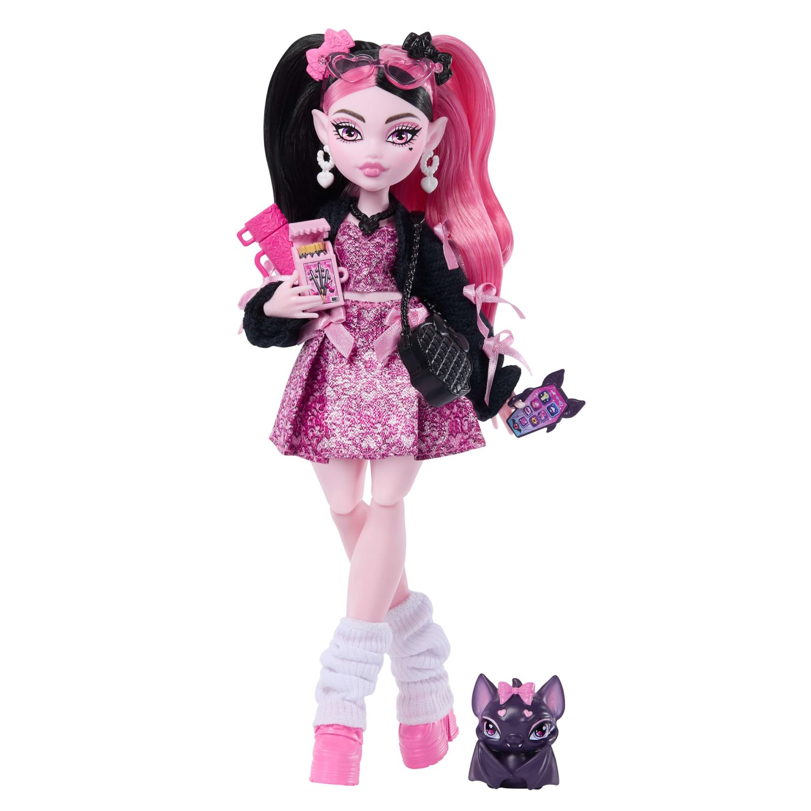 モンスターハイドール、ピンクのボウドレスのドラキュラウラ、ペット 