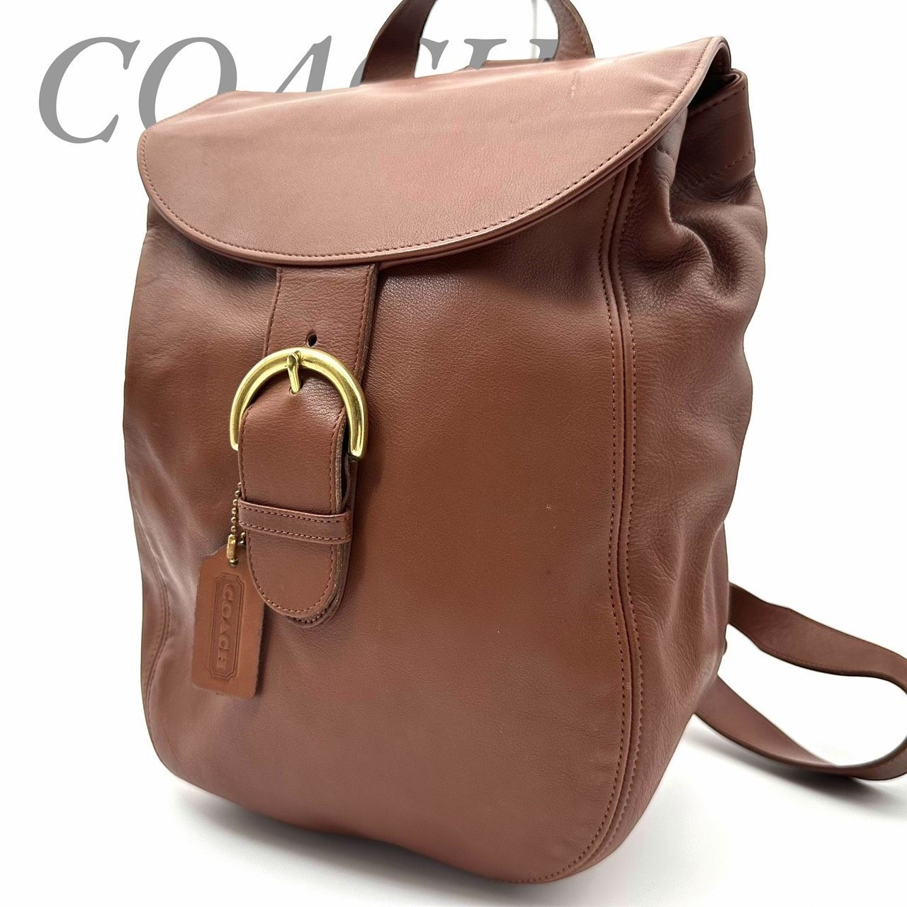 【B5240】 COACH コーチ H4C-4134 リュック オールドコーチ レザー 本革 ブラウン フラップ バックル アメリカ製