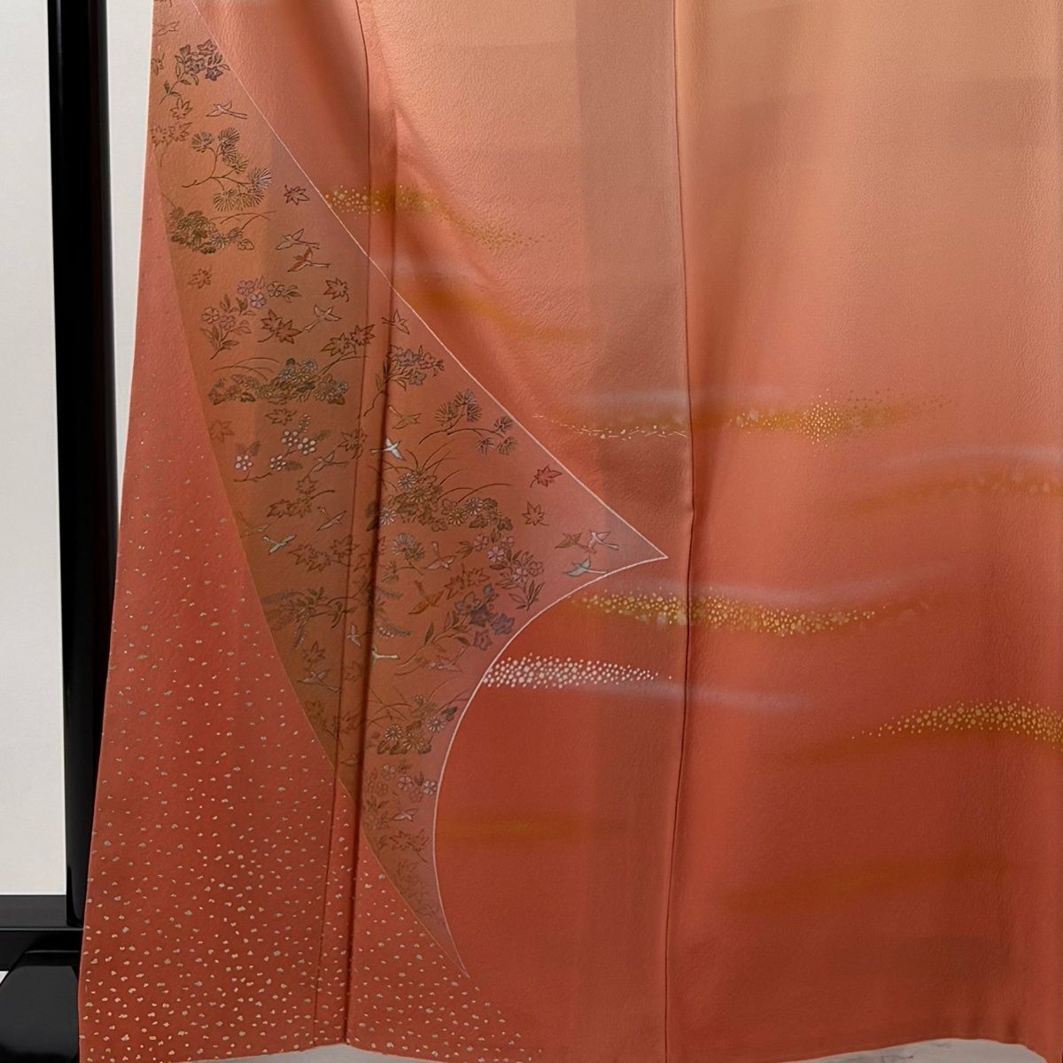 美品】 付下げ 身丈165.5cm 裄丈67.5cm L 袷 人間国宝 福田喜重 落款