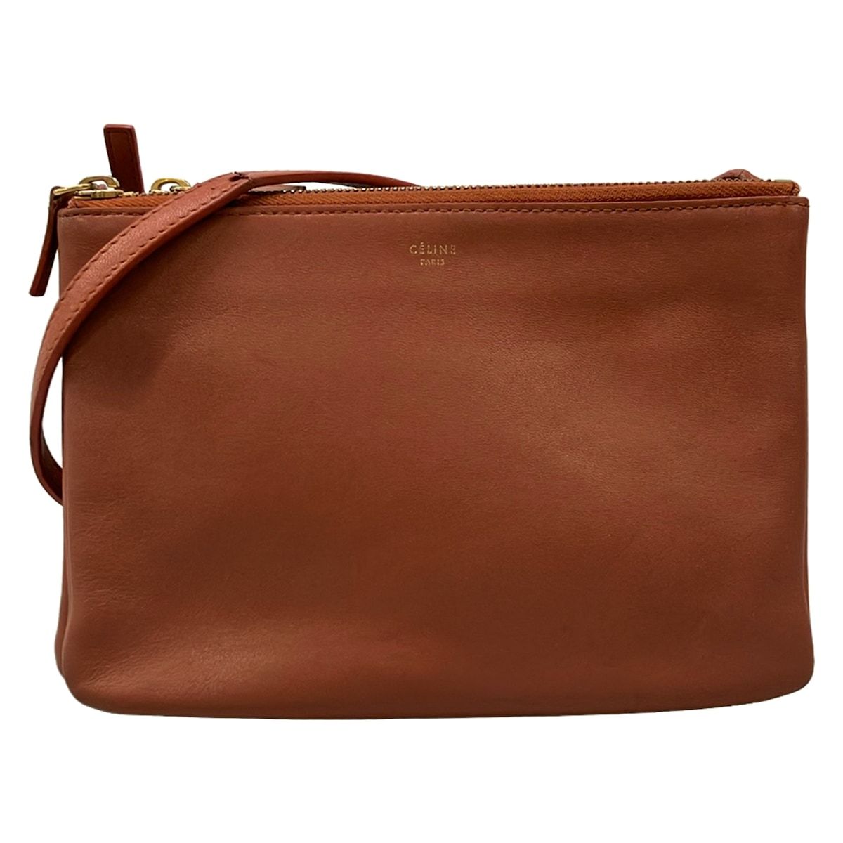 CELINE(セリーヌ) ショルダーバッグ トリオ ブラウン レザー - メルカリ