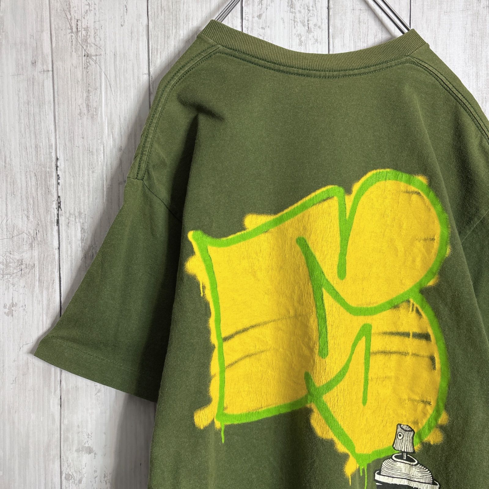 【お宝古着】90s Vintage 古着 ステューシー OLD STUSSY カーキ 半袖Tシャツ