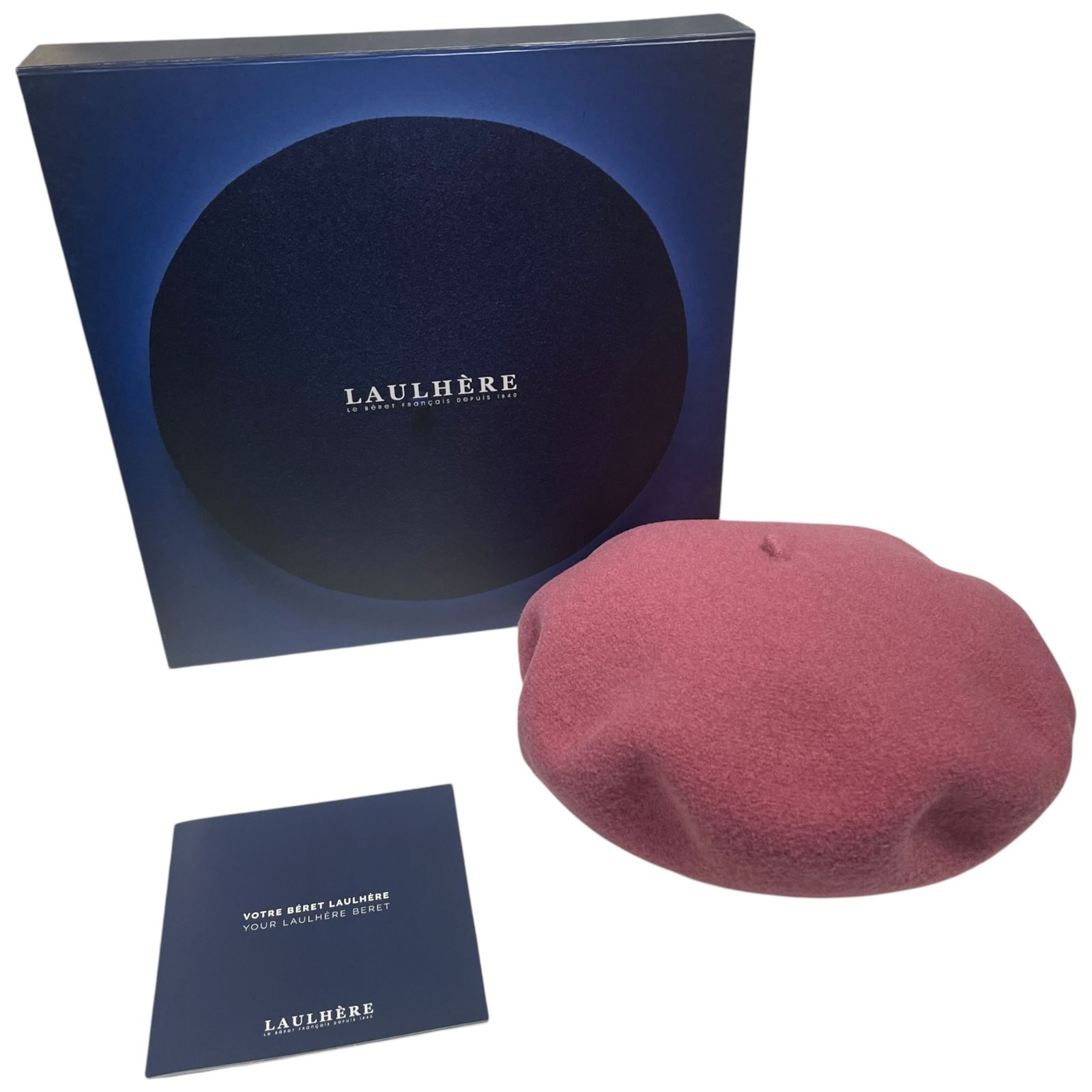 ◆未使用品◆LAULHERE ロレール BASQUE ベレー帽 104 L 頭囲58cm ピンク系 フランス製 男女兼用 タグ・箱付き R7271NB