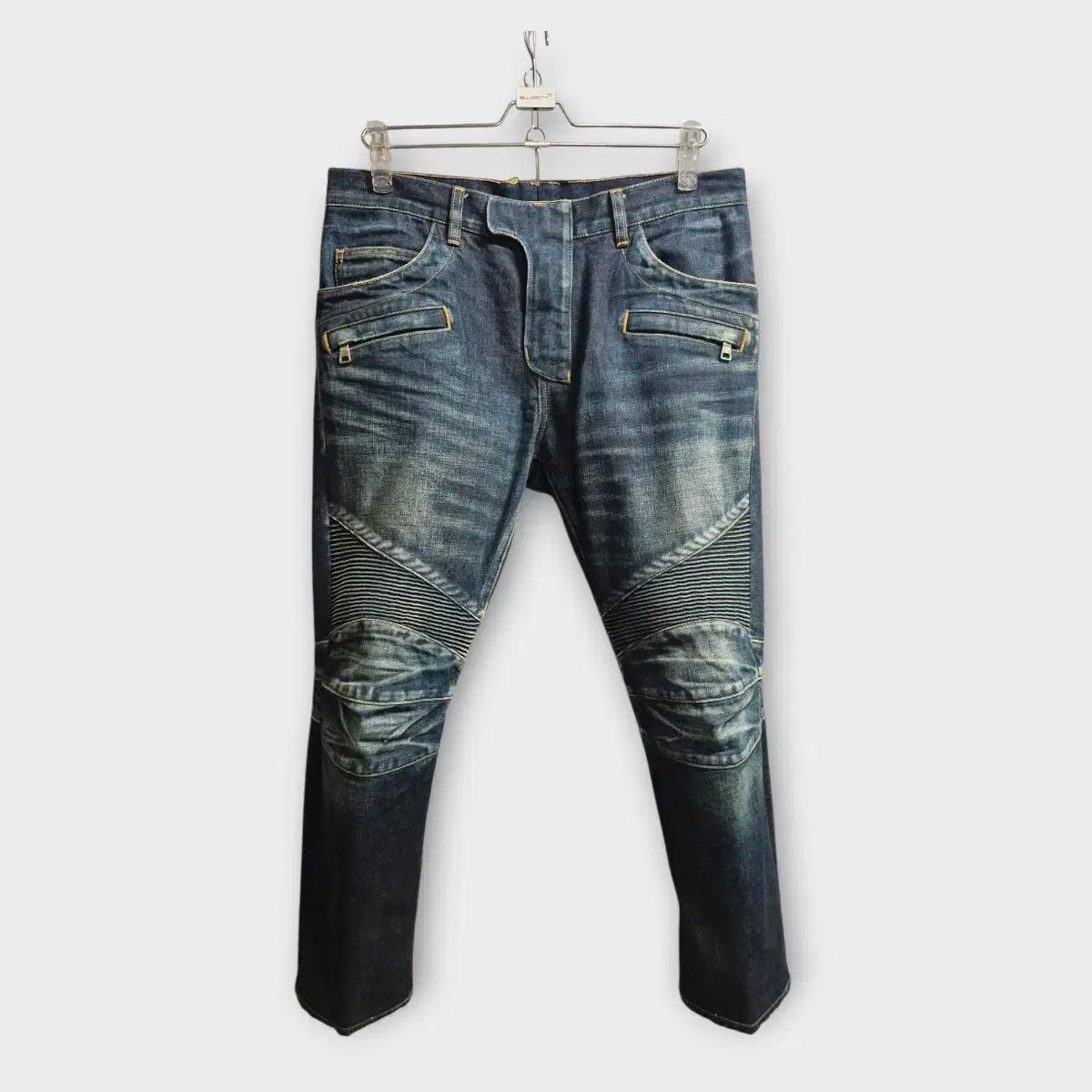BALMAIN バルマン デニム ジーンズ ダメージ加工 バイカーデニムパンツ 