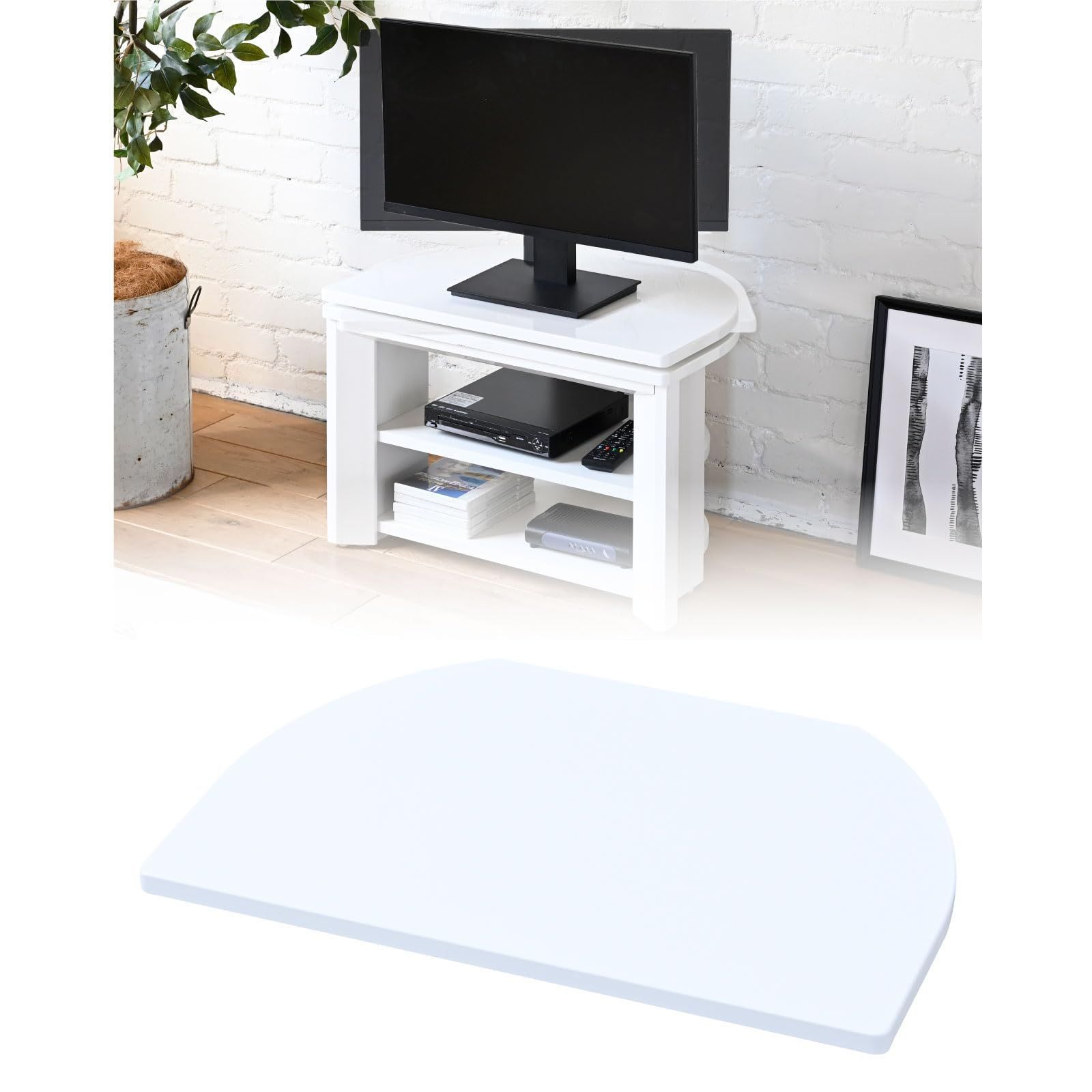 【数量限定】ターンテーブル 幅59.5×奥行39.5×高さ3cm テレビ 完成品 回転台 360度 シャイニーホワイト テレビ回転台 SHKE-600(SWH) 山善(YAMAZEN)