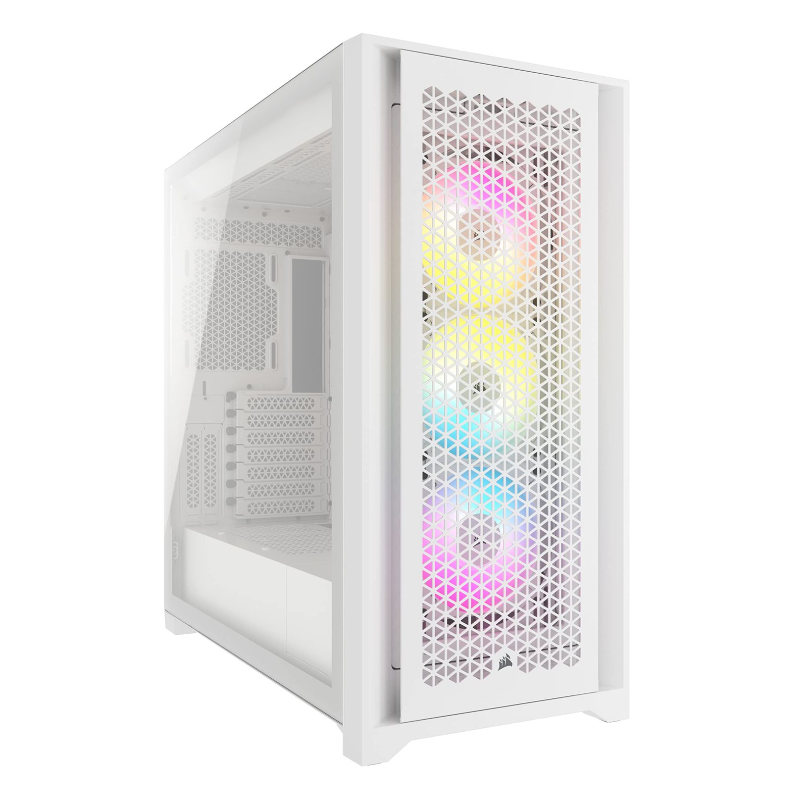 新品 CORSAIR iCUE 5000D RGB AIRFLOW ミッドタワーケース 【ホワイト】AF120 RGB ELITE ファン3基/Lighting Node PRO コントローラー付き ハイエアフローデザイン PCケース CC-9011243-W