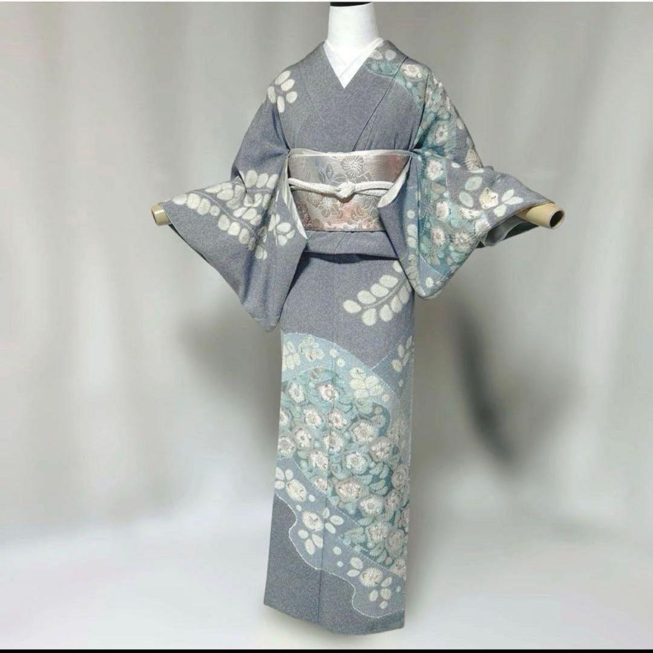 極上美品 作家物 辻ヶ花訪問着フルセット 青藤色 正絹 袋帯付 格上の 