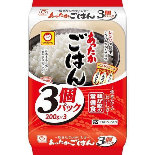 マルちゃん あったかごはん 3食パック×8個 計24個 / 各200g パックごはん 白米 レンジで簡単調理 / レトルト 国産 コシヒカリ・ひとめぼれ・つがるロマン 東洋水産